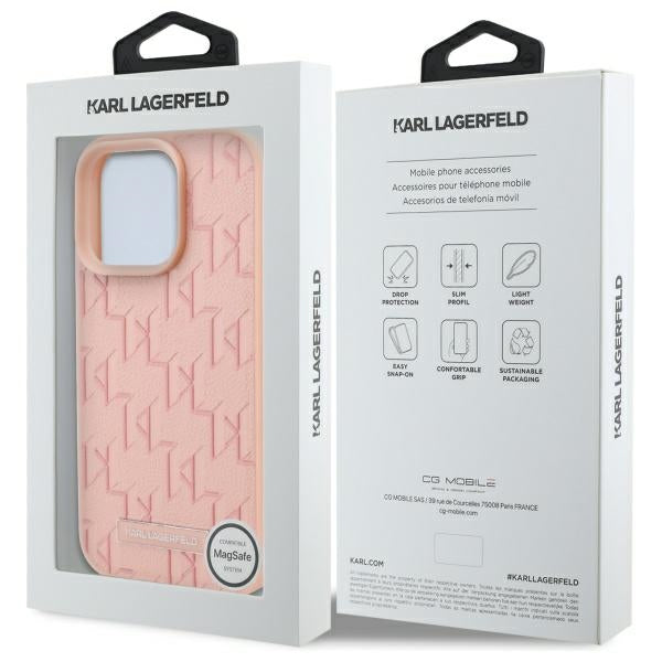 Futrola MagSafe za Apple iPhone 16 Pro Max, Karl Lagerfeld, Hot Stamp, Roza