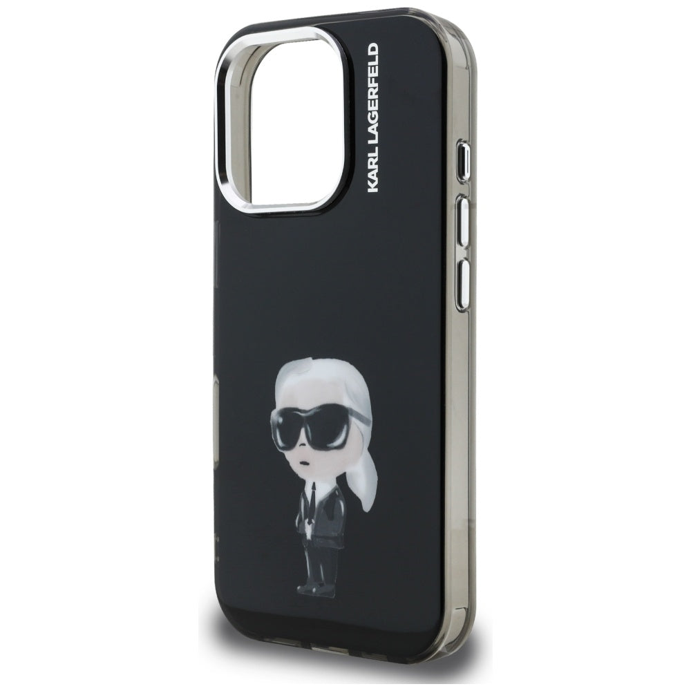 Futrola MagSafe za Apple iPhone 16 Pro Max, Karl Lagerfeld, IML Aquarelle Logo Karl, Crna