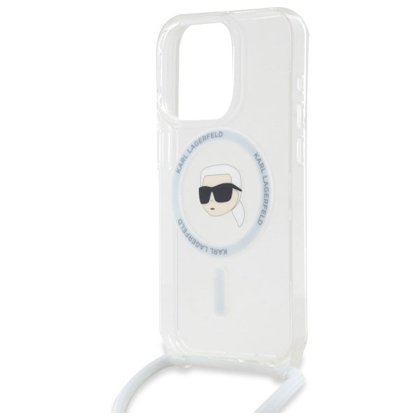 Futrola MagSafe za Apple iPhone 16 Pro Max, Karl Lagerfeld, IML Crossbody Karl's Head, Prozirna