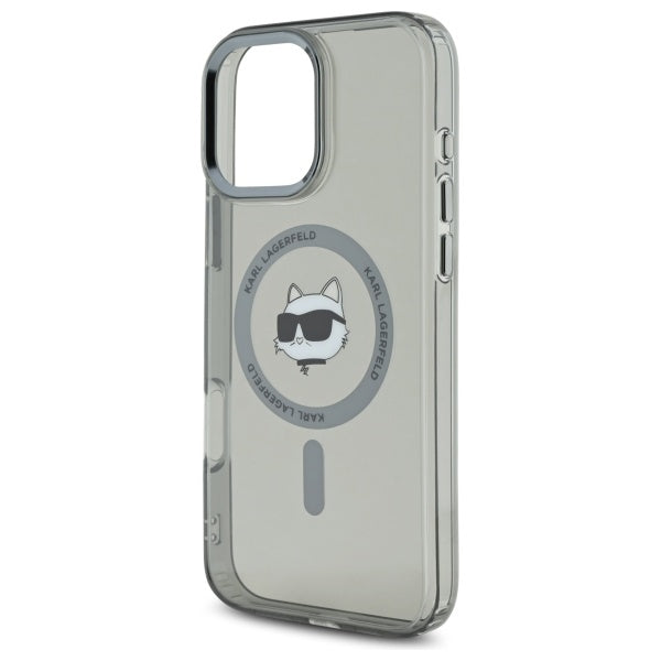 Futrola MagSafe za Apple iPhone 16 Pro Max, Karl Lagerfeld, IML Metal Choupette's Head, Crna
