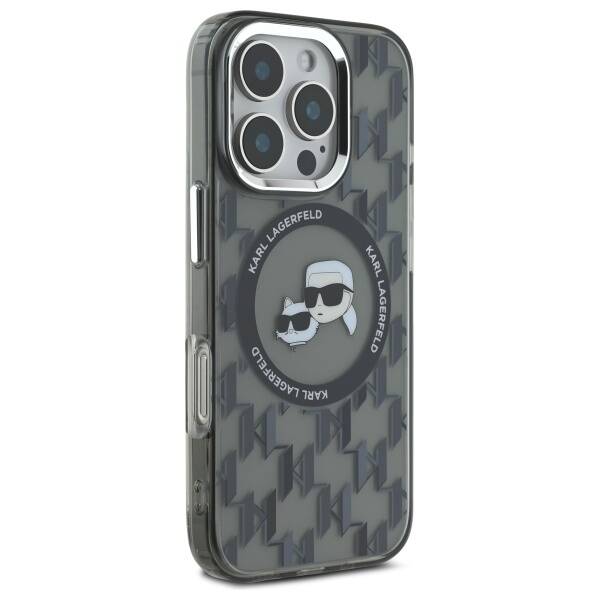 MagSafe futrola za Apple iPhone 16 Pro Max, Karl Lagerfeld, IML Monogram Karl & Choupette's Heads, Crna