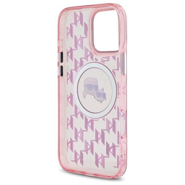 Futrola MagSafe za Apple iPhone 16 Pro Max, Karl Lagerfeld, IML Monogram Karl & Choupette's Heads, Roza