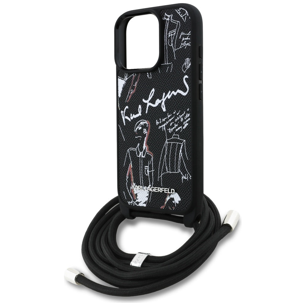 MagSafe futrola za Apple iPhone 16 Pro Max, Karl Lagerfeld, Saffiano Crossbody, Crna