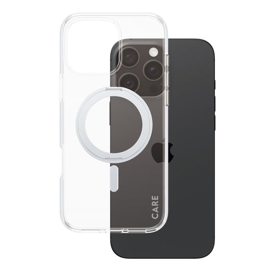 Futrola MagSafe za Apple iPhone 16 Pro Max, PanzerGlass, Care Feature Kickstand, Srebrno prozirna