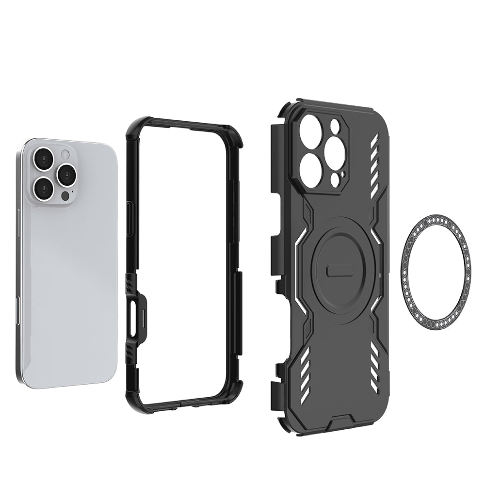 MagSafe futrola za Apple iPhone 16 Pro Max, Techsuit, ArmorMag, Crna