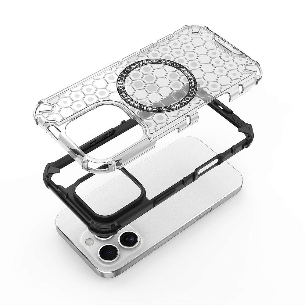 MagSafe futrola za Apple iPhone 16 Pro Max, Techsuit, HoneyComb Shield, Bijela