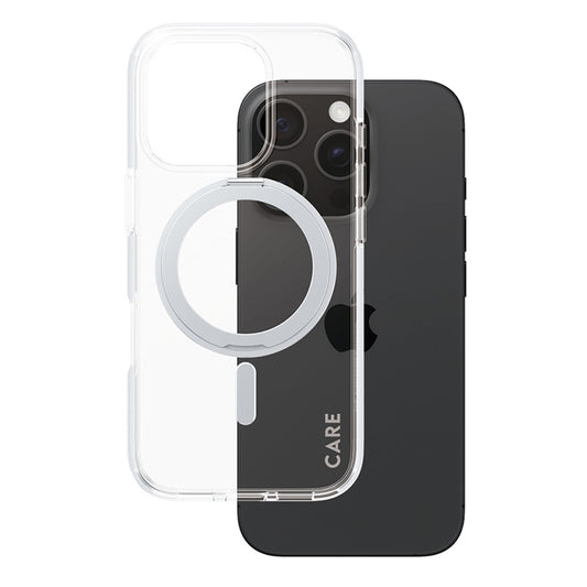 Futrola MagSafe za Apple iPhone 16 Pro, PanzerGlass, Care Feature Kickstand, Srebrno prozirna
