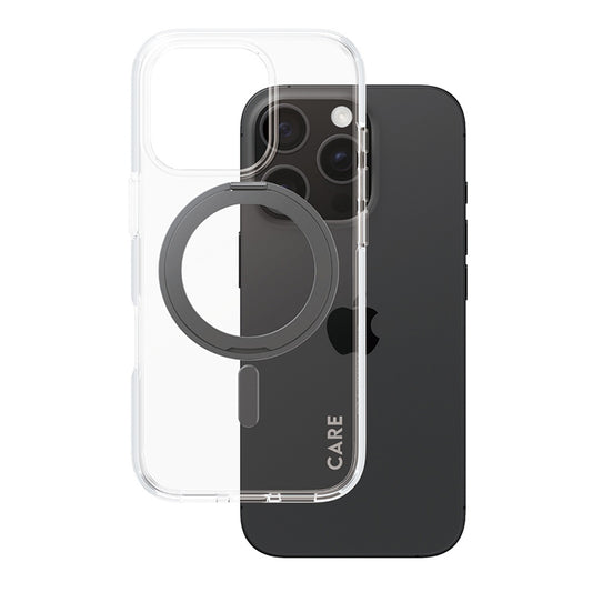 Futrola MagSafe za Apple iPhone 16 Pro, PanzerGlass, Care Feature Kickstand, Crna Prozirna