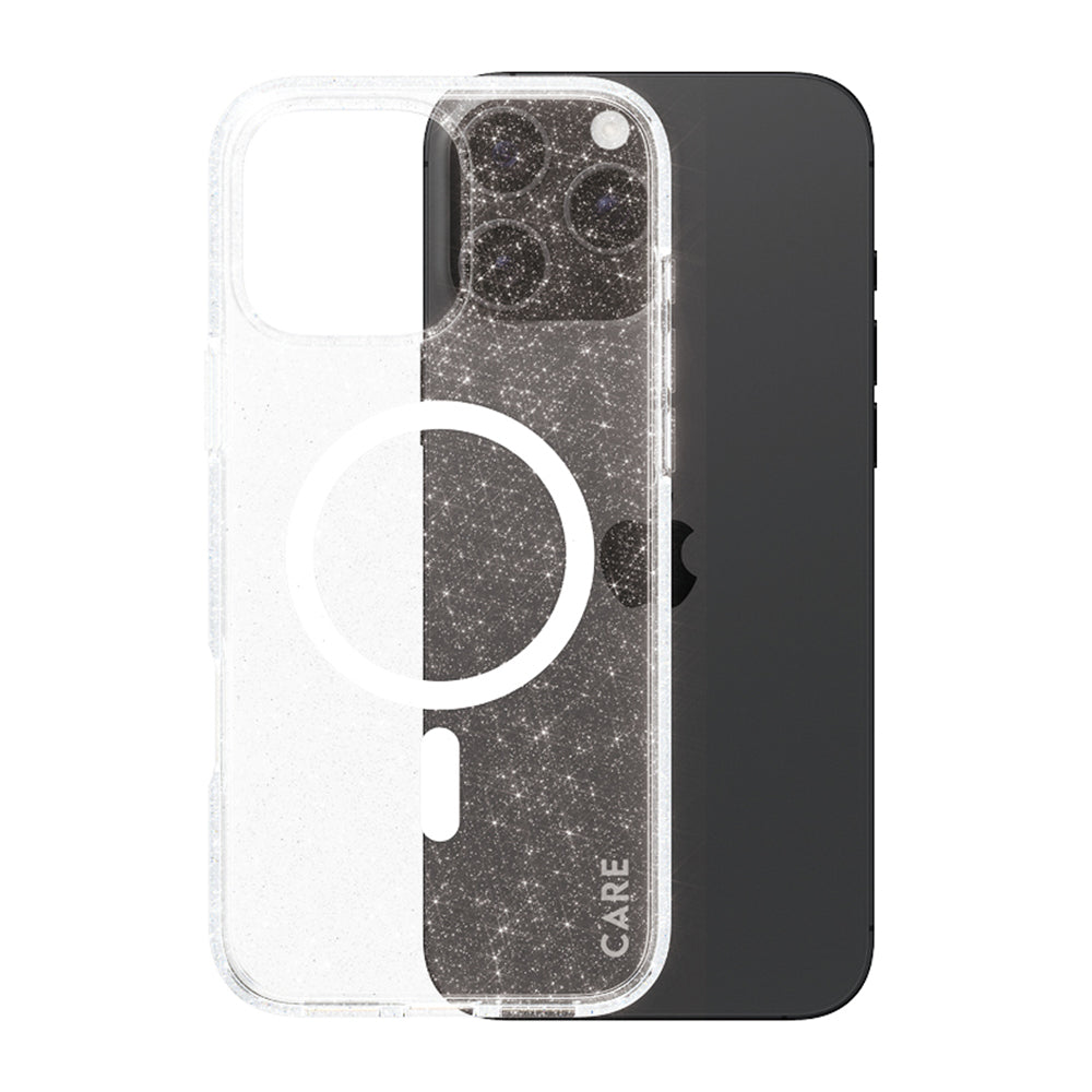 Futrola MagSafe za Apple iPhone 16 Pro, PanzerGlass, Care Urban Combat Star Lit, Bijela Prozirna