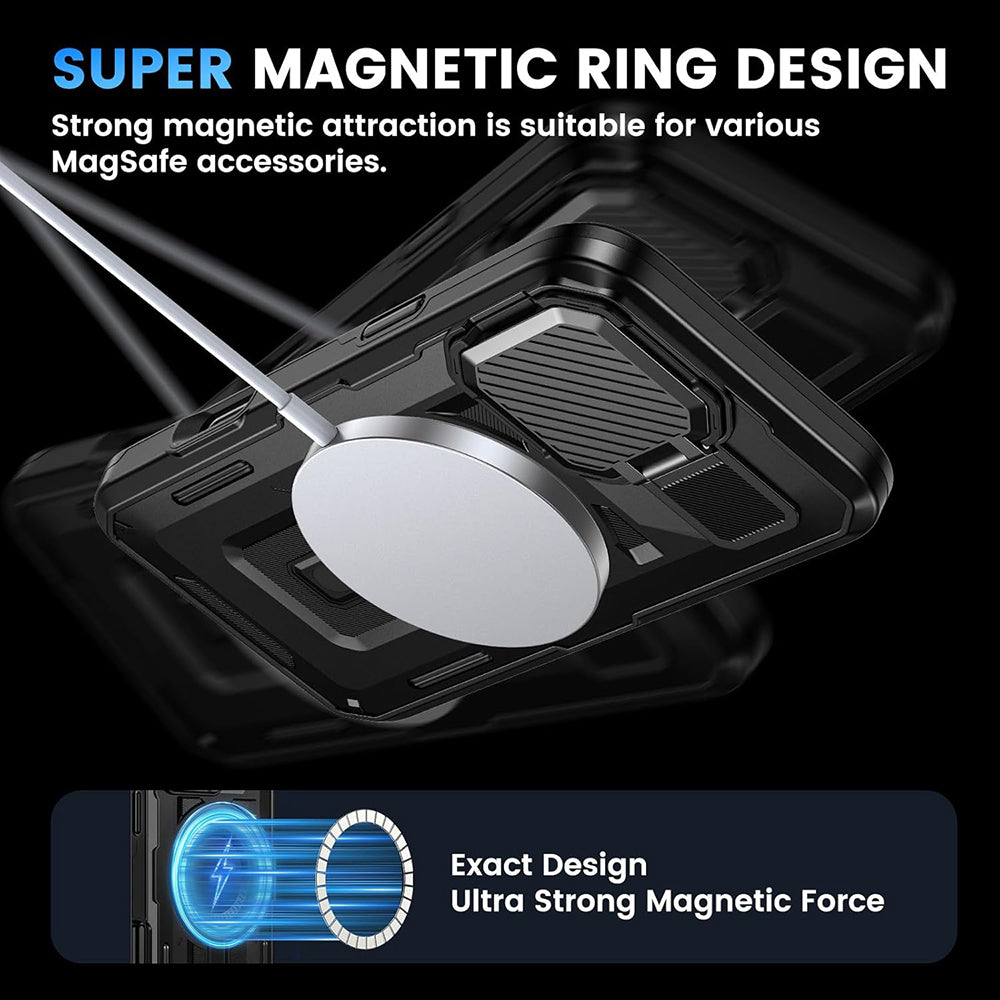 MagSafe futrola za Apple iPhone 16 Pro, Techsuit, CamVault, Crna