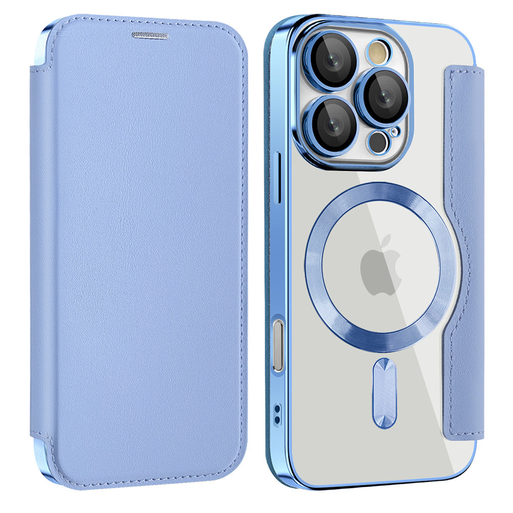 MagSafe futrola za Apple iPhone 16 Pro, Techsuit, SmartMag Book, Plava