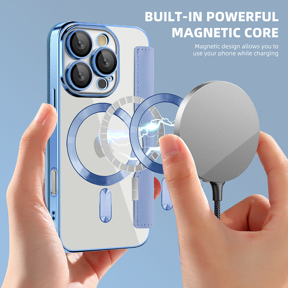 MagSafe futrola za Apple iPhone 16 Pro, Techsuit, SmartMag Book, Plava