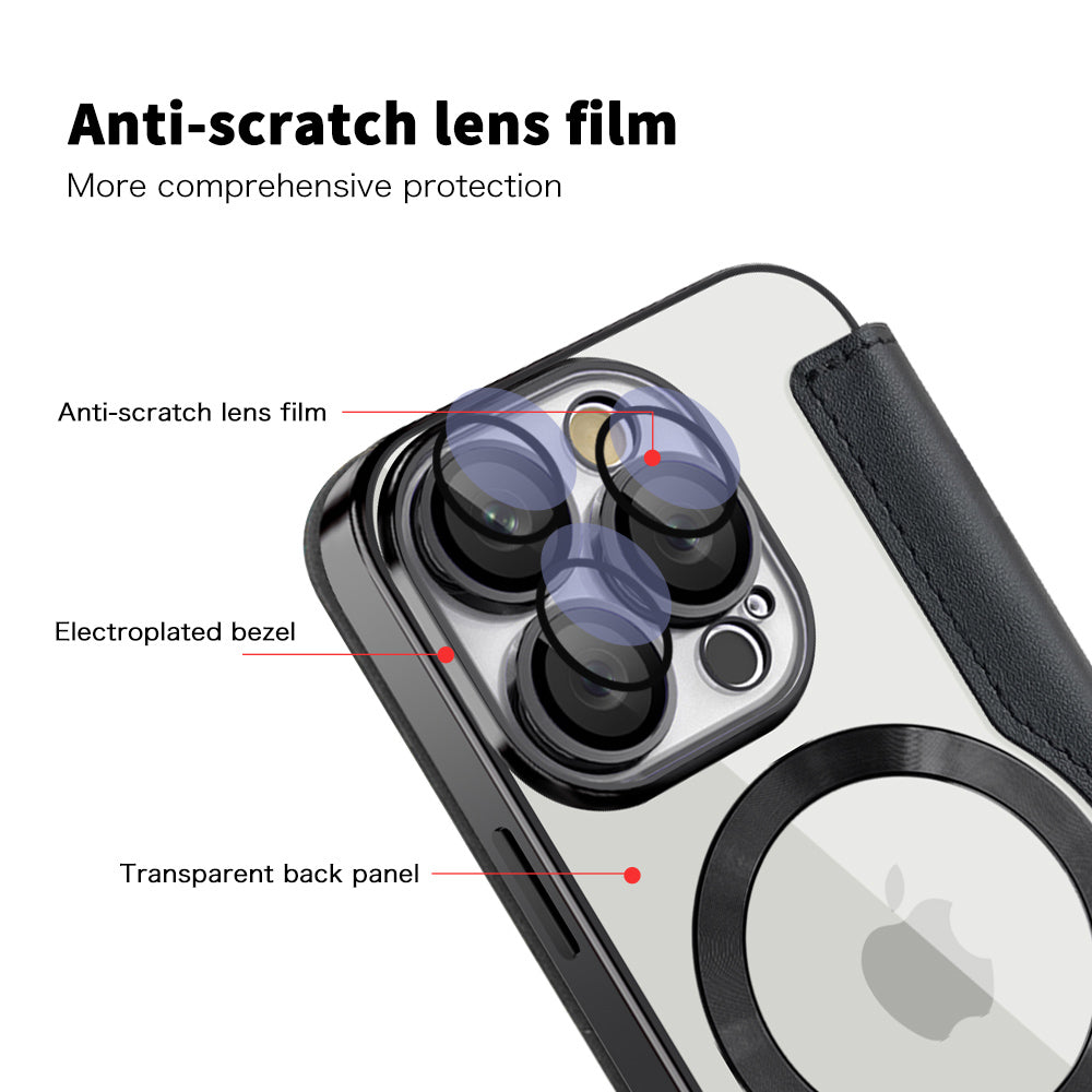 MagSafe futrola za Apple iPhone 16 Pro, Techsuit, SmartMag Book, Crna