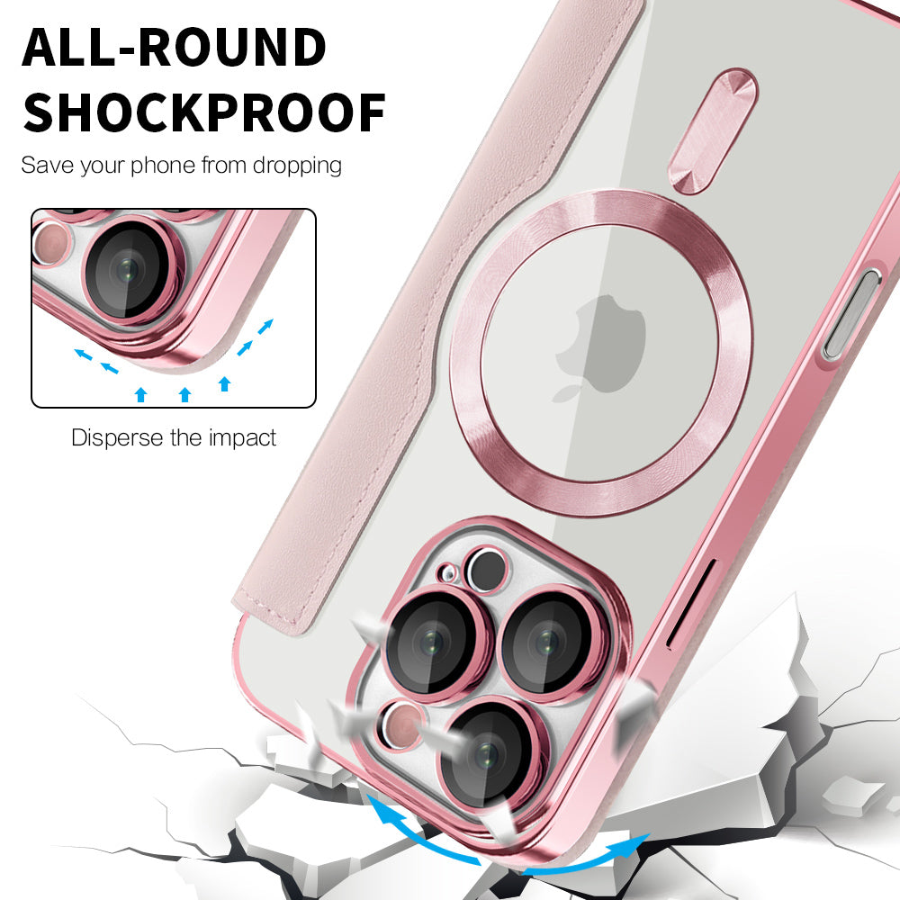 MagSafe futrola za Apple iPhone 16 Pro, Techsuit, SmartMag Book, Roza