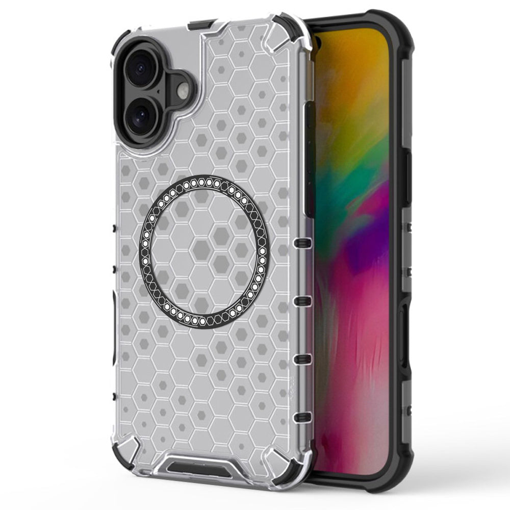 MagSafe maska za Apple iPhone 16, Techsuit, HoneyComb Shield, Bijela
