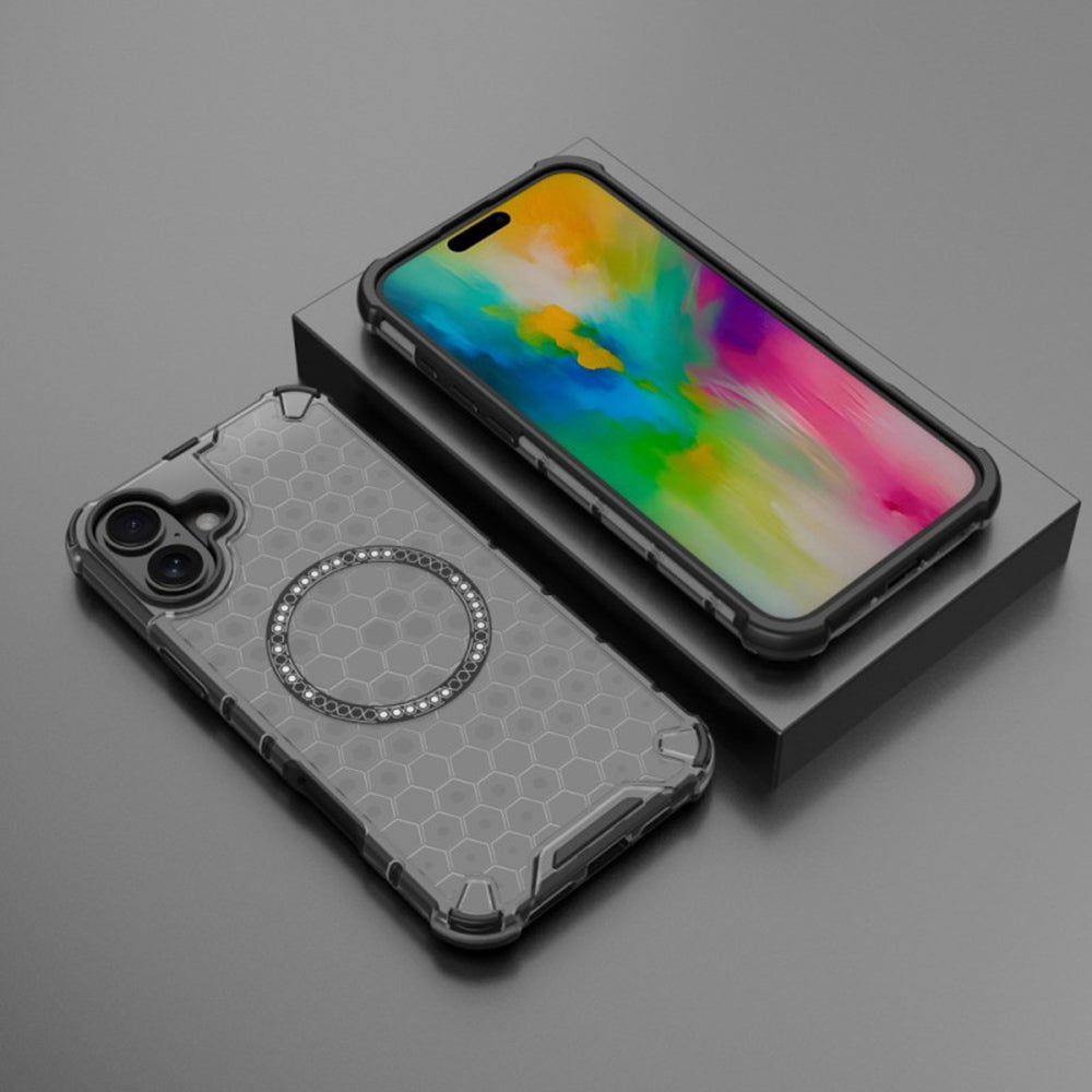 MagSafe maska za Apple iPhone 16, Techsuit, HoneyComb Shield, Bijela