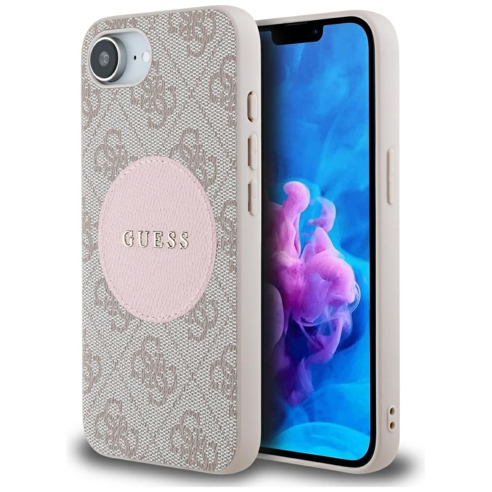 MagSafe futrola za Apple iPhone 17e / 16e, Guess, 4G Circle Classic Logo, Roza