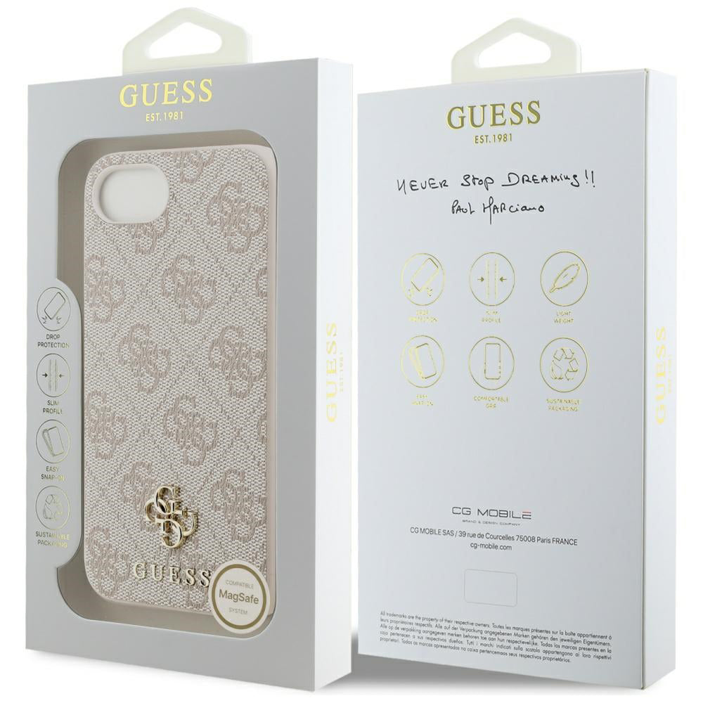 MagSafe futrola za Apple iPhone 17e / 16e, Guess, 4G Classic, Roza
