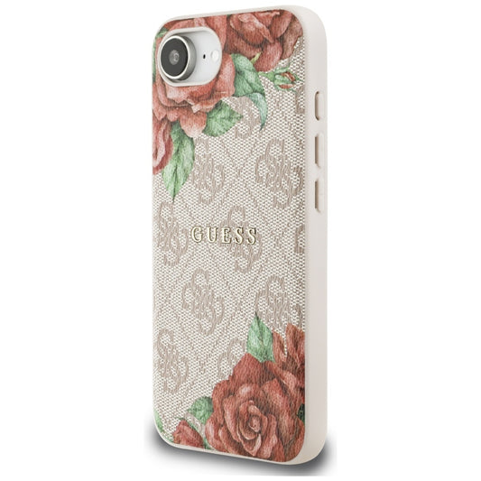 MagSafe futrola za Apple iPhone 16e, Guess, 4G Flowers Print, Roza