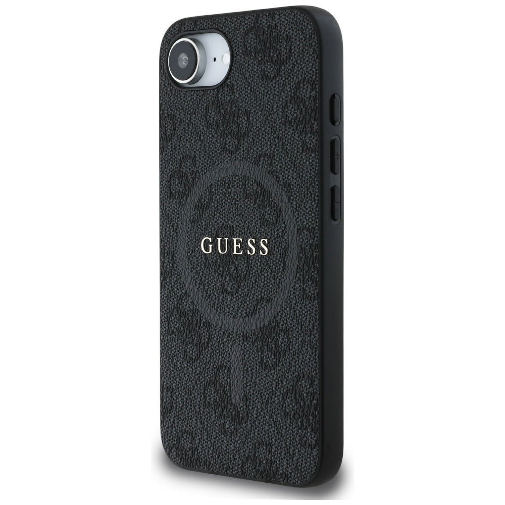 MagSafe futrola za Apple iPhone 17e / 16e, Guess, 4G Ring Classic Logo, Crna