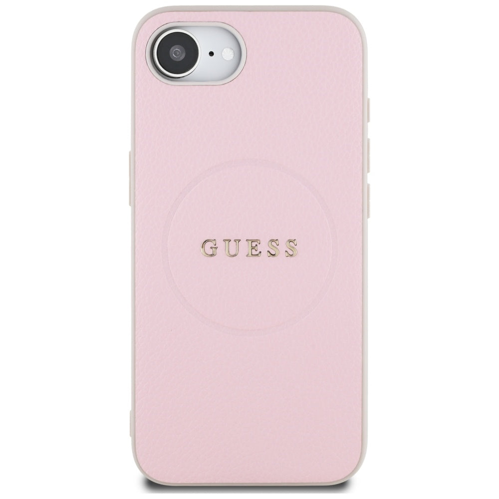 MagSafe futrola za Apple iPhone 17e / 16e, Guess, Grained Gold Ring, Roza
