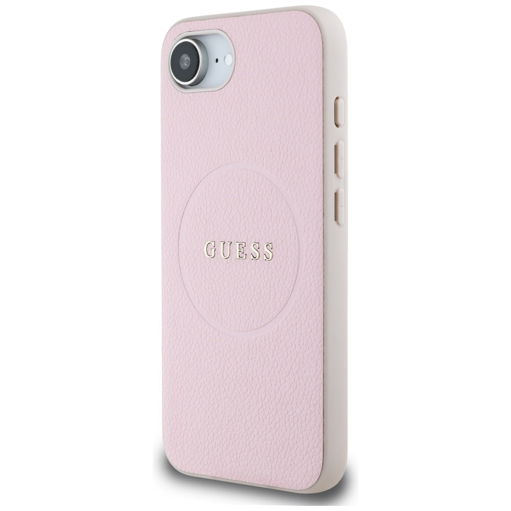 MagSafe futrola za Apple iPhone 17e / 16e, Guess, Grained Gold Ring, Roza
