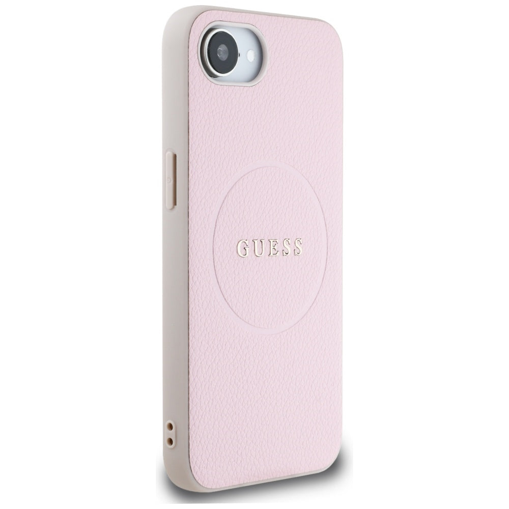 MagSafe futrola za Apple iPhone 17e / 16e, Guess, Grained Gold Ring, Roza