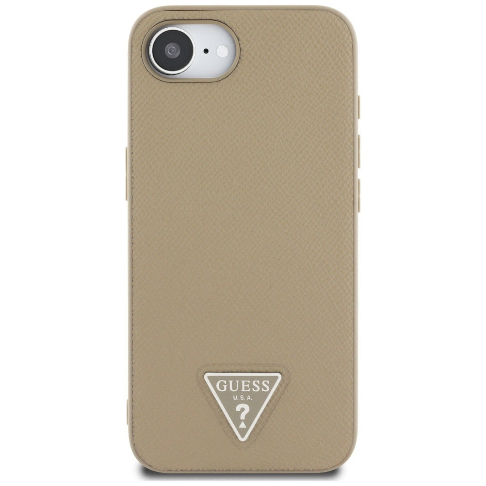 MagSafe torbica za Apple iPhone 17e / 16e, Guess, Grained Triangle Logo, Smeđa