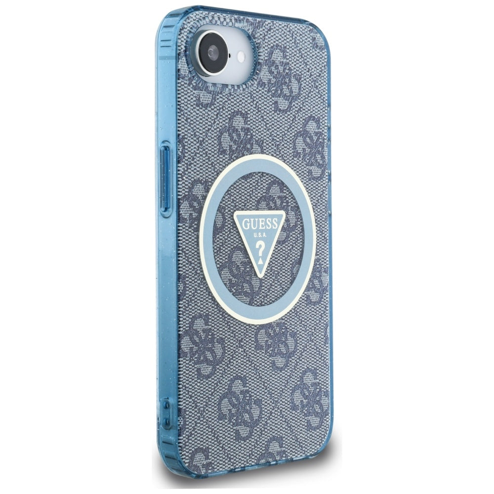MagSafe futrola za Apple iPhone 17e / 16e, Guess, IML Glitter 4G Circle Triangle, Plava