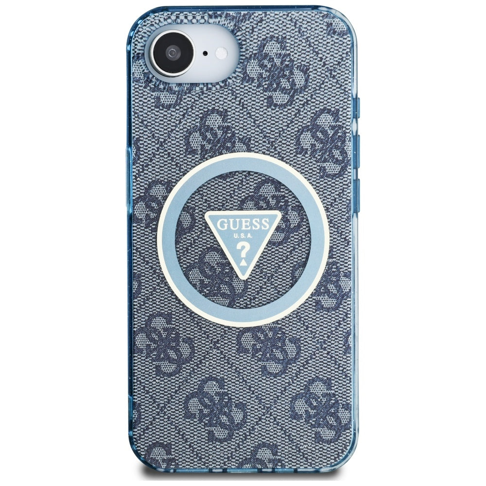 MagSafe futrola za Apple iPhone 17e / 16e, Guess, IML Glitter 4G Circle Triangle, Plava