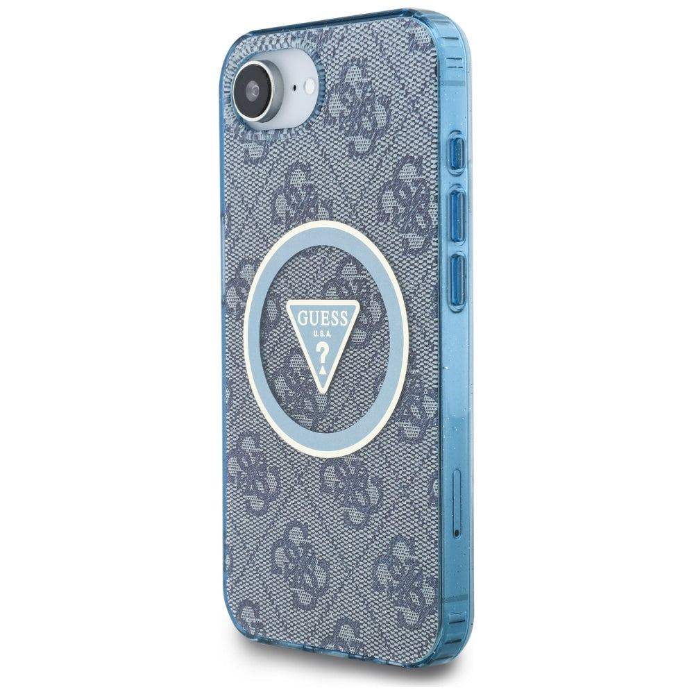 MagSafe futrola za Apple iPhone 17e / 16e, Guess, IML Glitter 4G Circle Triangle, Plava