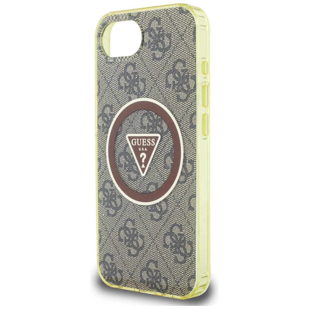 Futrola MagSafe za Apple iPhone 17e / 16e, Guess, IML Glitter 4G Circle Triangle, Smeđa