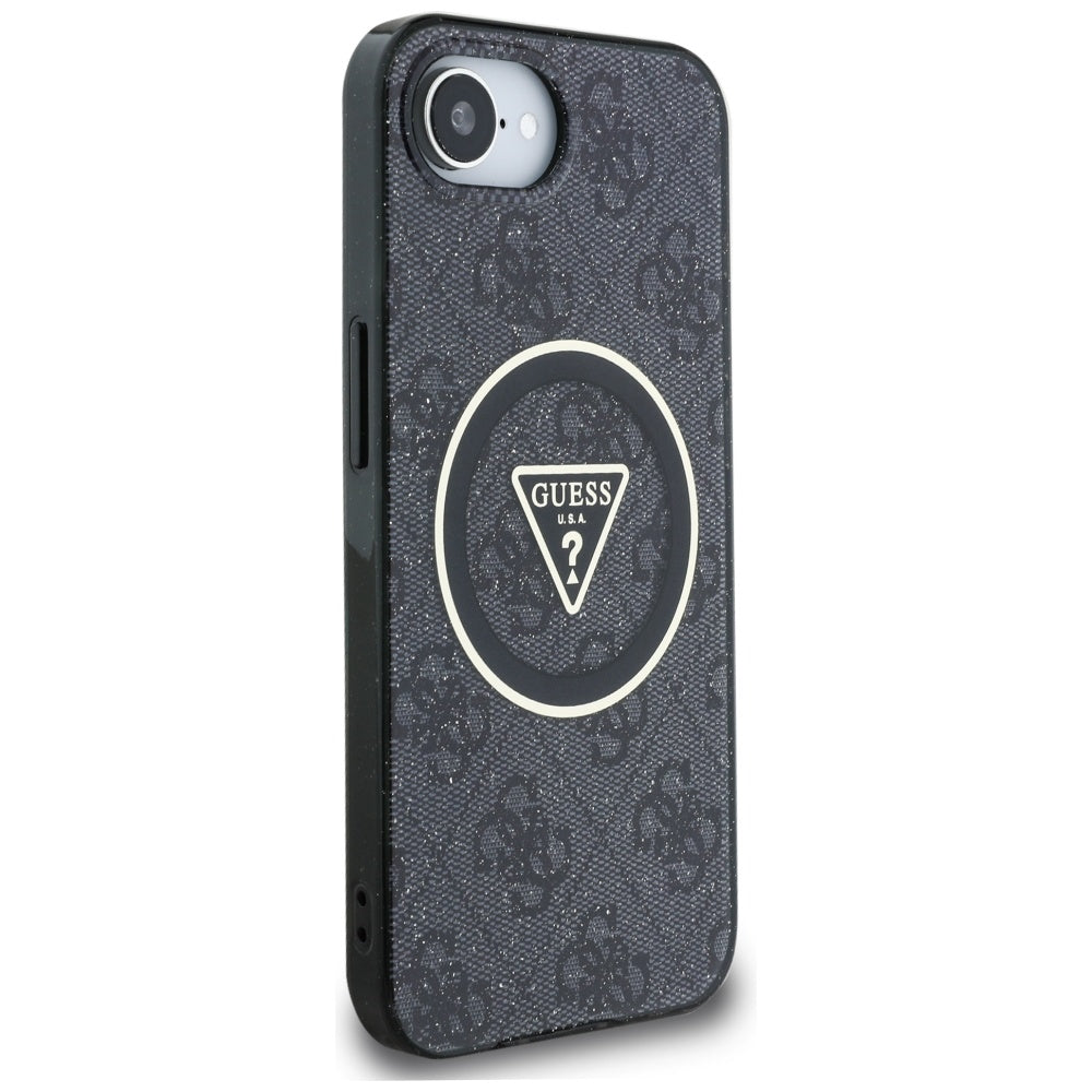 MagSafe futrola za Apple iPhone 17e / 16e, Guess, IML Glitter 4G Circle Triangle, Crna