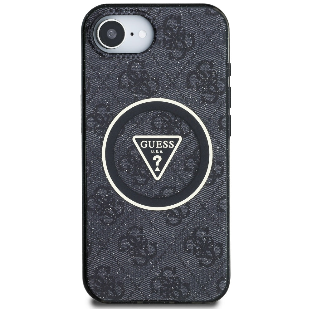 MagSafe futrola za Apple iPhone 17e / 16e, Guess, IML Glitter 4G Circle Triangle, Crna