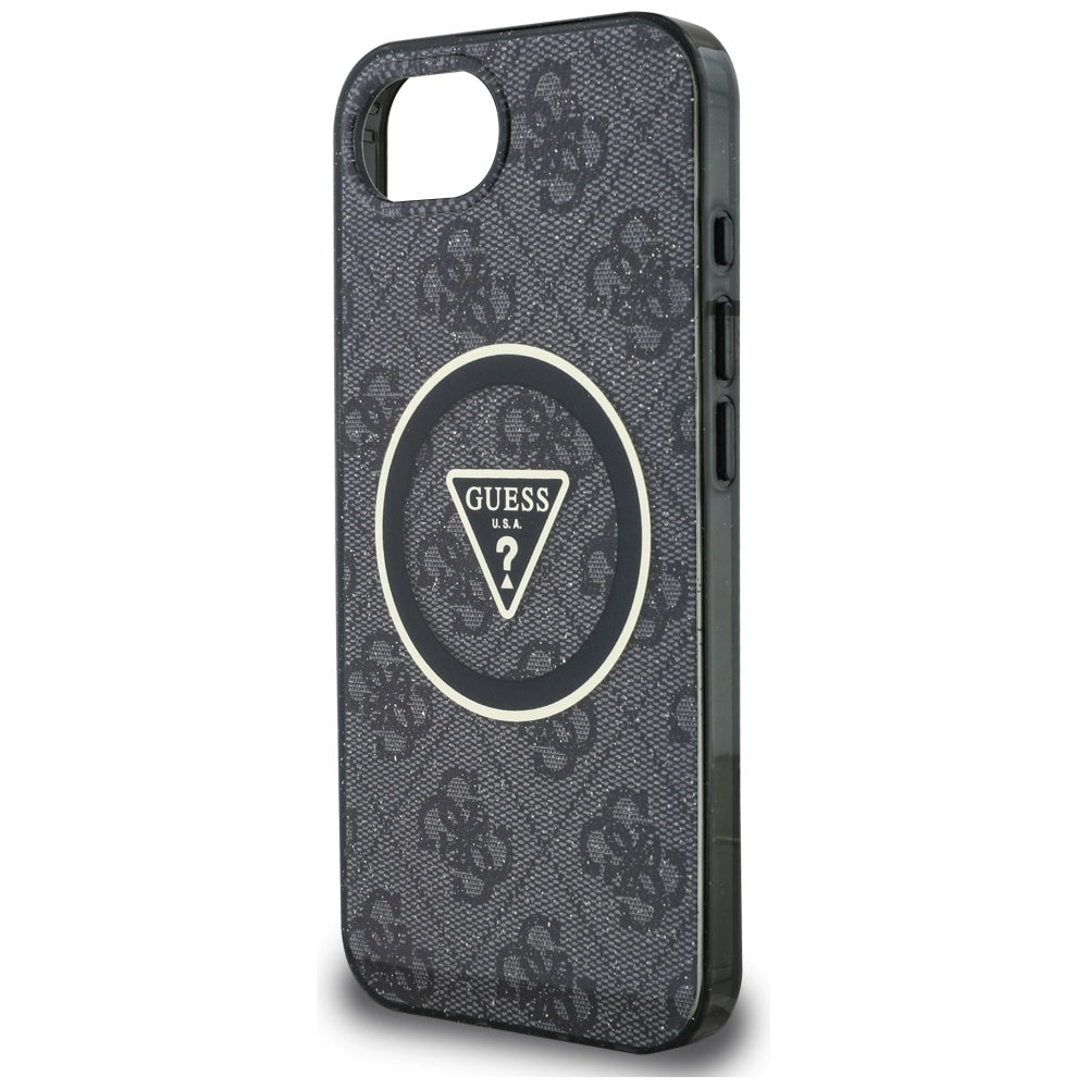 MagSafe futrola za Apple iPhone 17e / 16e, Guess, IML Glitter 4G Circle Triangle, Crna