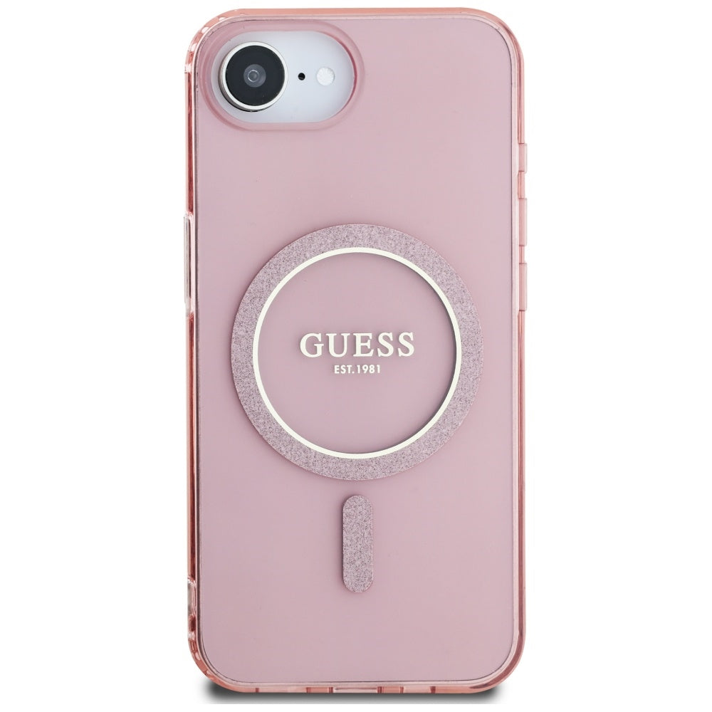 MagSafe futrola za Apple iPhone 17e / 16e, Guess, IML Glitter Circle, Roza