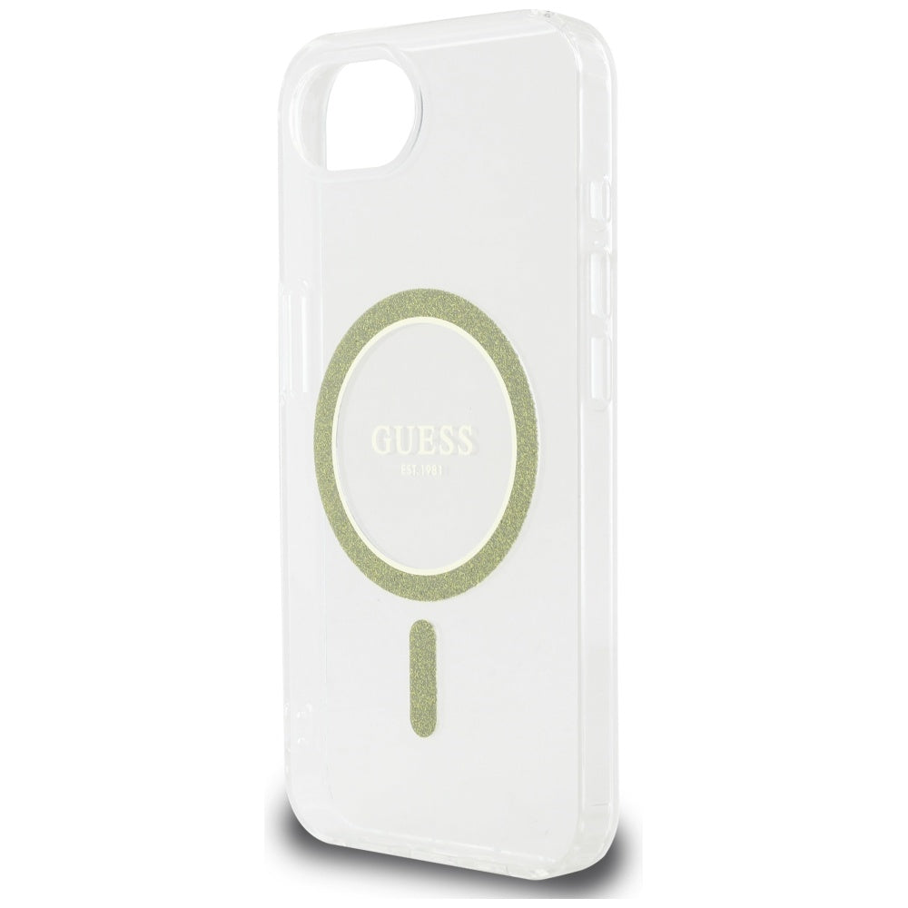 MagSafe futrola za Apple iPhone 17e / 16e, Guess, IML Glitter Circle, Prozirna