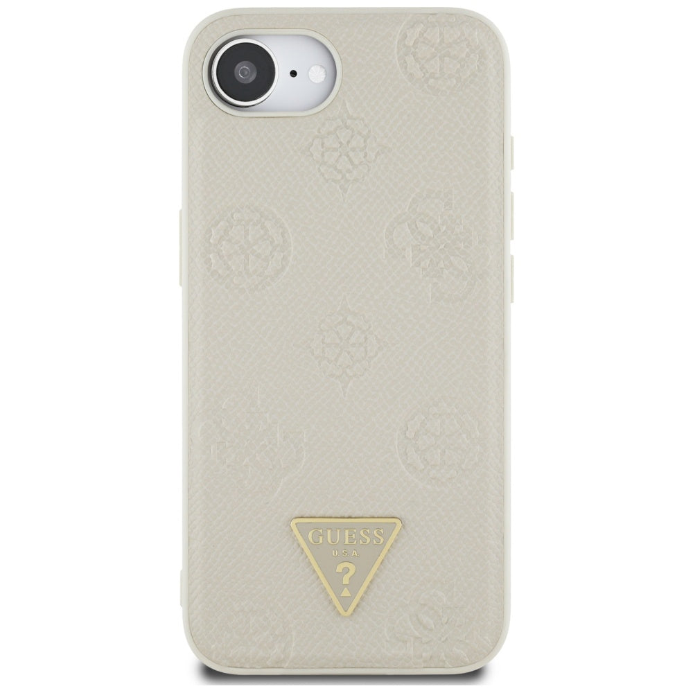 MagSafe futrola za Apple iPhone 17e / 16e, Guess, Peony Grained Hot Stamp Triangle, Bež