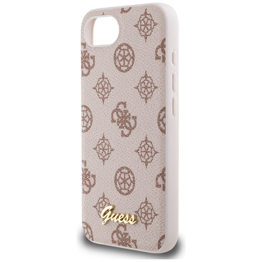 MagSafe torbica za Apple iPhone 17e / 16e, Guess, Peony Script, Smeđa