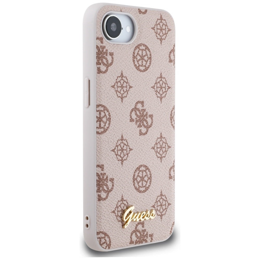 MagSafe torbica za Apple iPhone 17e / 16e, Guess, Peony Script, Smeđa
