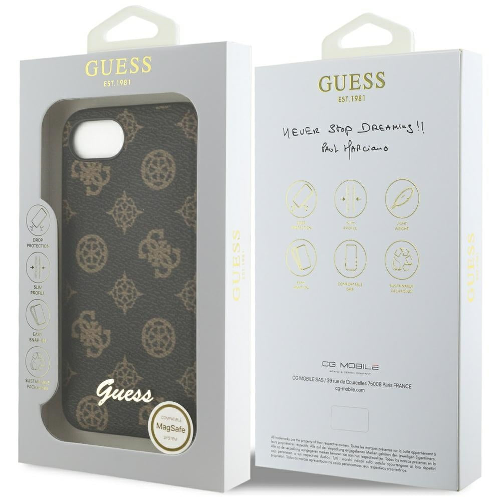 MagSafe futrola za Apple iPhone 17e / 16e, Guess, Peony Script, Crna
