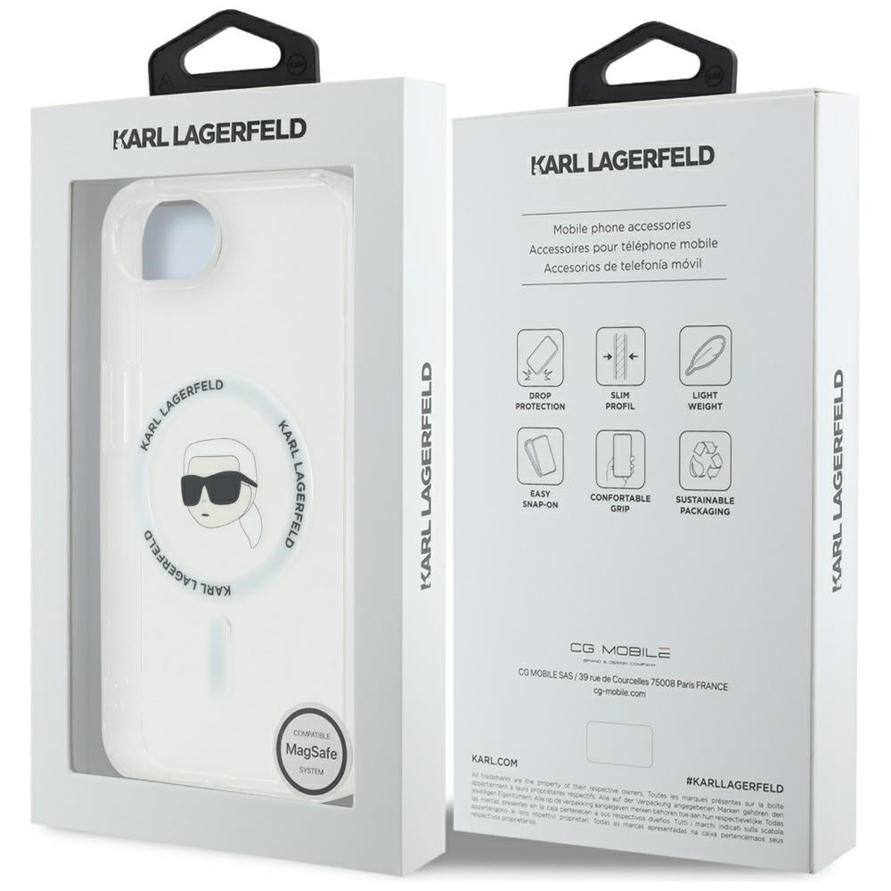 Futrola MagSafe za Apple iPhone 17e / 16e, Karl Lagerfeld, IML Karl's Head, Bijela