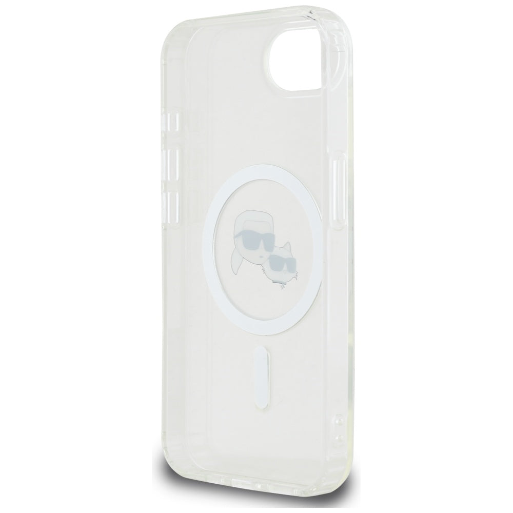 MagSafe futrola za Apple iPhone 17e / 16e, Karl Lagerfeld, IML Metal Karl & Choupette's Heads, Bijela