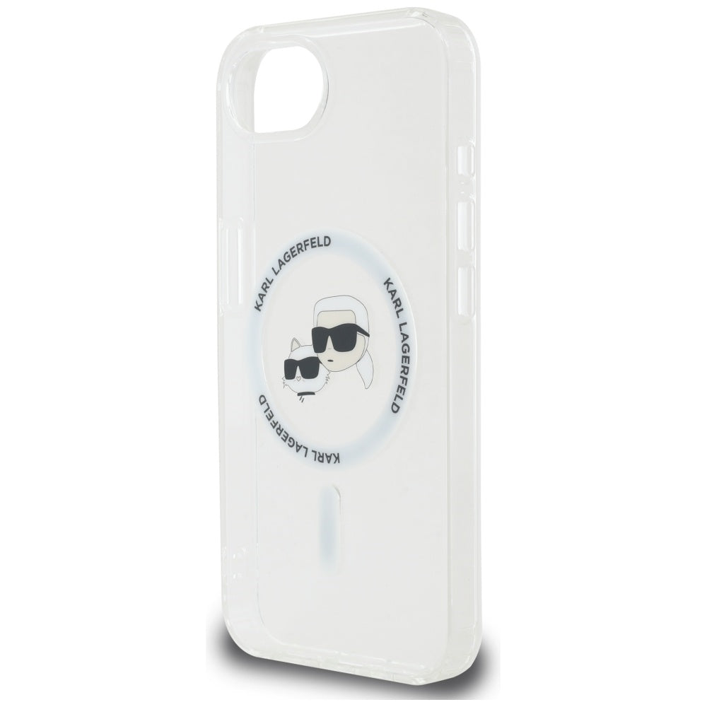 MagSafe futrola za Apple iPhone 17e / 16e, Karl Lagerfeld, IML Metal Karl & Choupette's Heads, Bijela