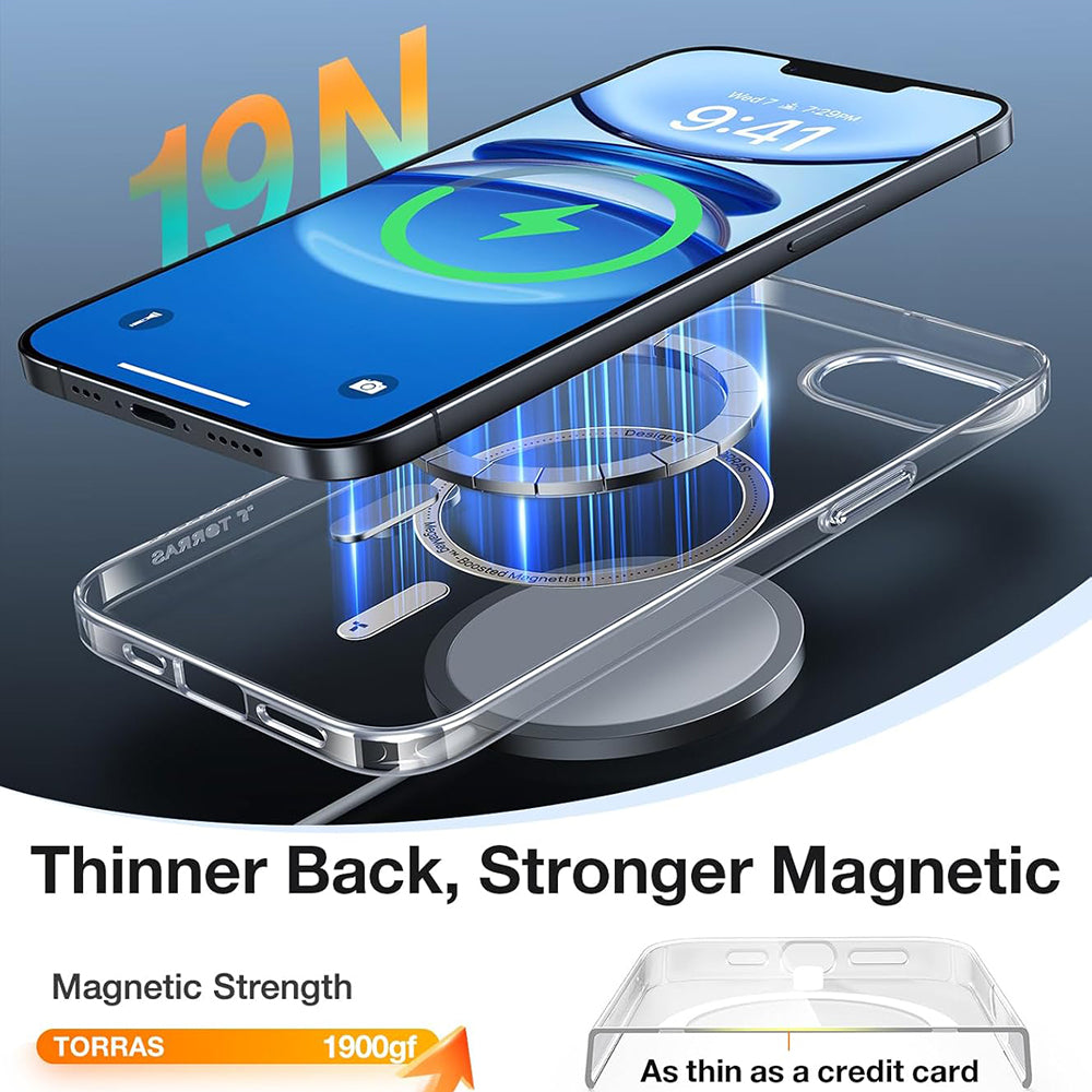 MagSafe torbica za Apple iPhone 17e / 16e, Torras, OriginFit, Prozirna