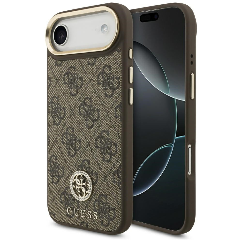 MagSafe futrola za Apple iPhone 17 Air, Guess, 4G Strass Logo, Smeđa