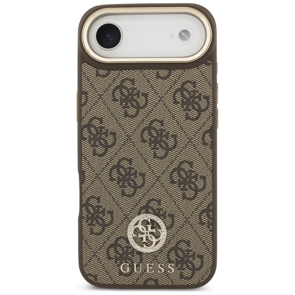 MagSafe futrola za Apple iPhone 17 Air, Guess, 4G Strass Logo s velikom trakom, smeđa