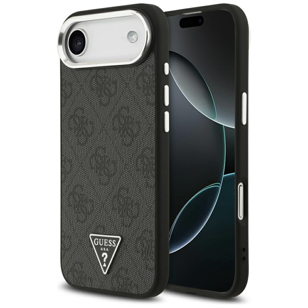 MagSafe futrola za Apple iPhone 17 Air, Guess, 4G Triangle Logo, Crno Srebrna