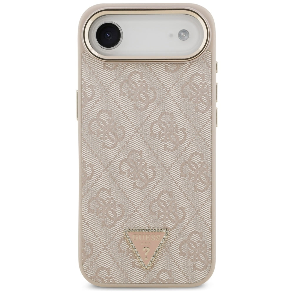 MagSafe futrola za Apple iPhone 17 Air, Guess, 4G Triangle Logo, Zlatno Roza