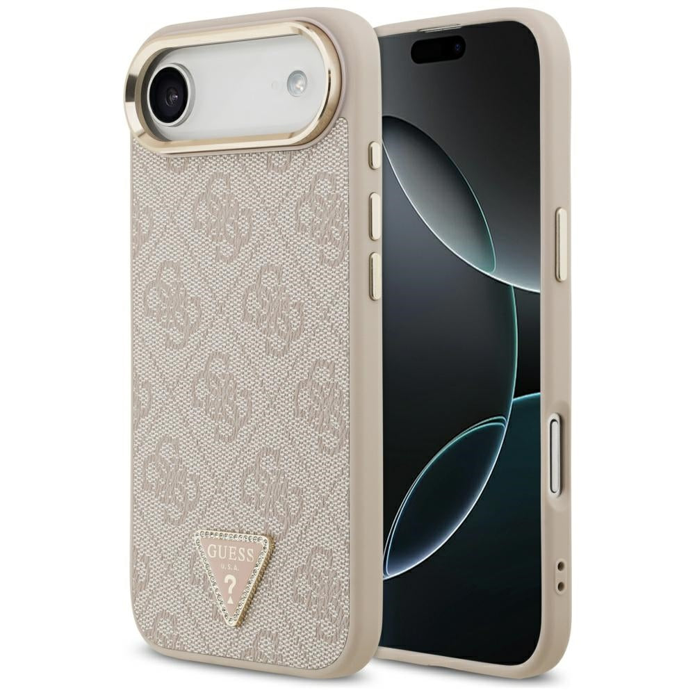 MagSafe futrola za Apple iPhone 17 Air, Guess, 4G Triangle Logo, Zlatno Roza